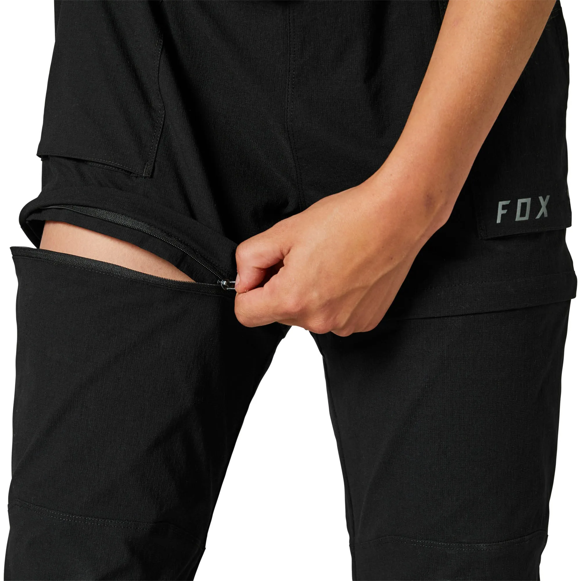 Fox Racing  Womens Black Travelled Zip Off Pants Shorts Combo Nylon DWR Rip Stop