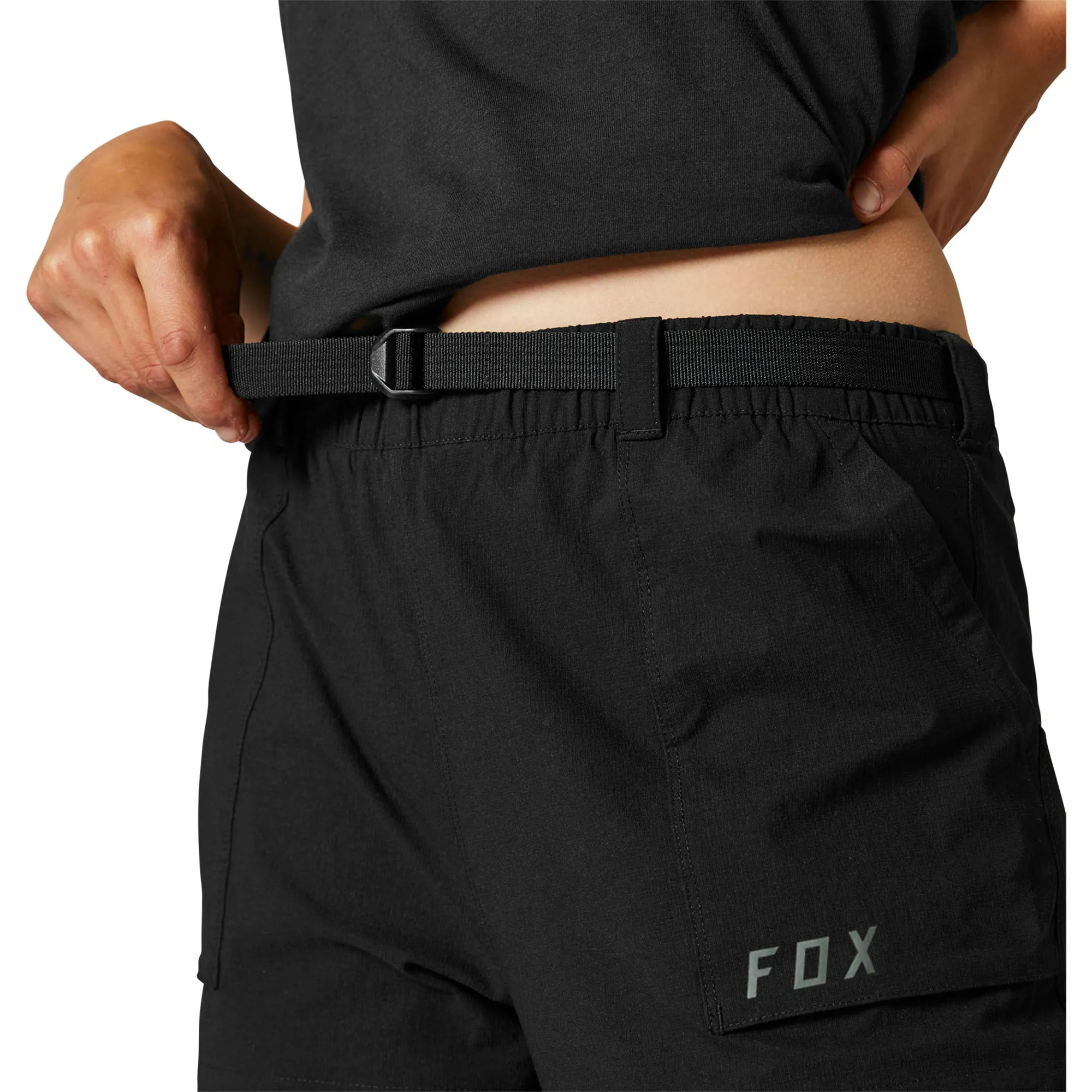 Fox Racing  Womens Black Travelled Zip Off Pants Shorts Combo Nylon DWR Rip Stop