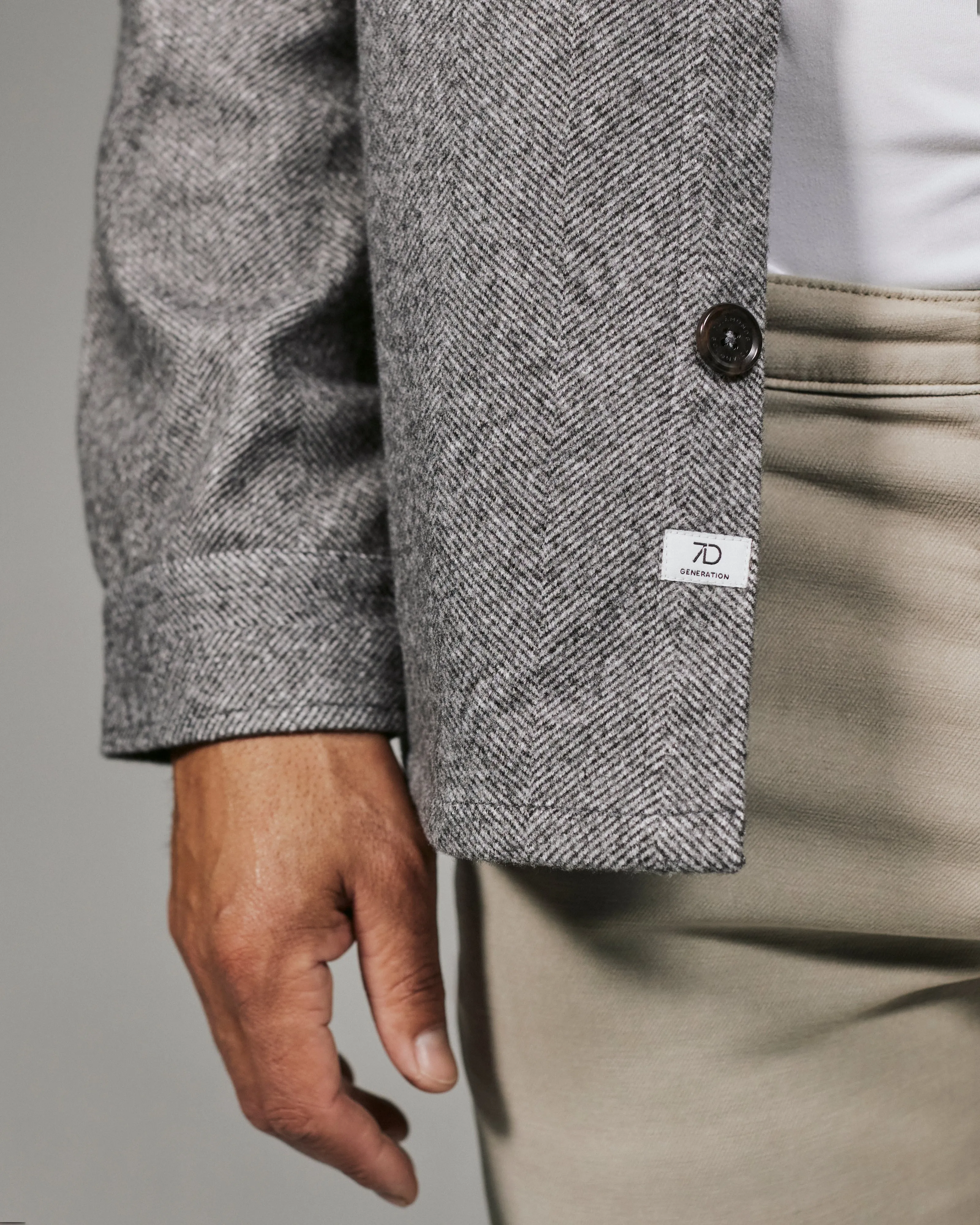 Generation Herringbone Shacket in Grey