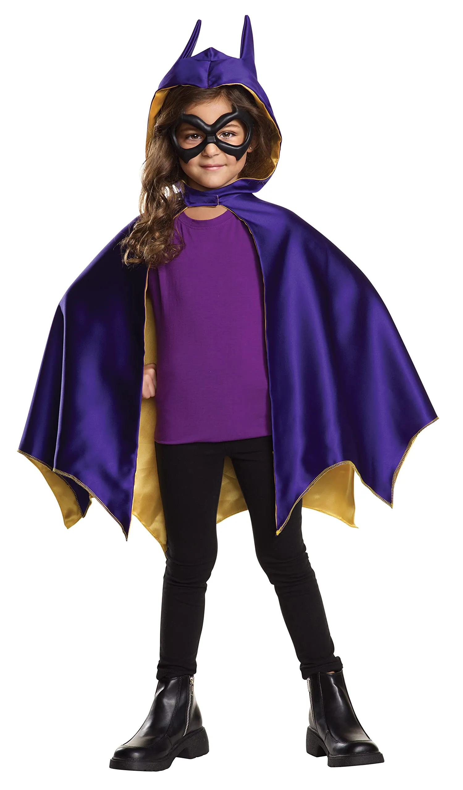 Girls DC Comics Batgirl Hooded Cape & Mask Costume Set