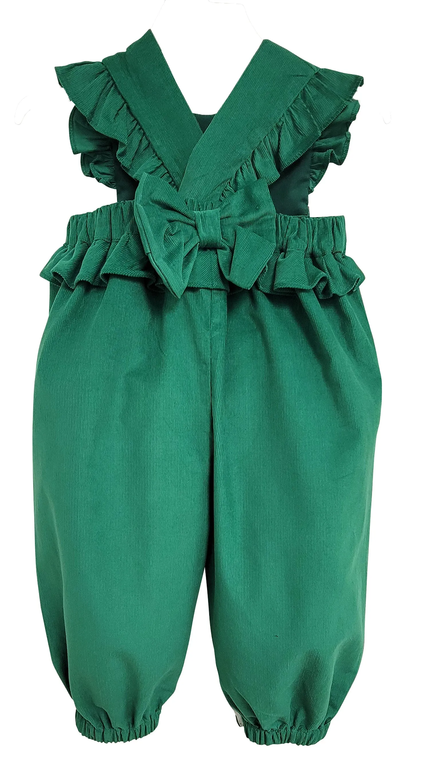 Girl's Green Corduroy Romper