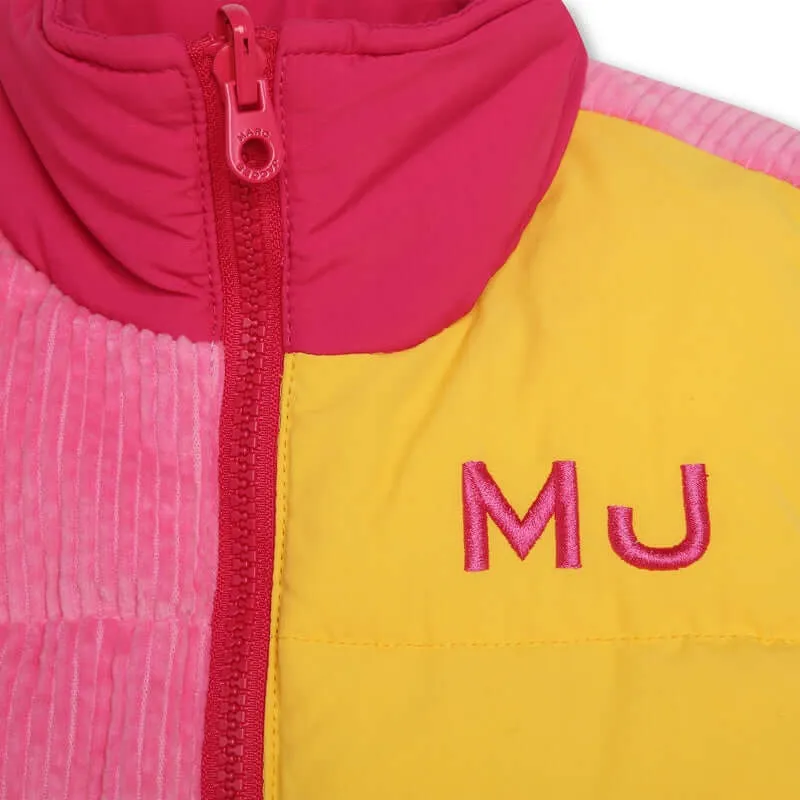 Girls Reversible Pink And Yellow Logo Gilet