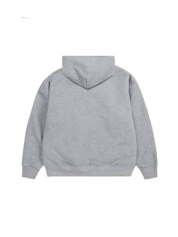 Goat Fleece Hoodie Jacket in Grey Color