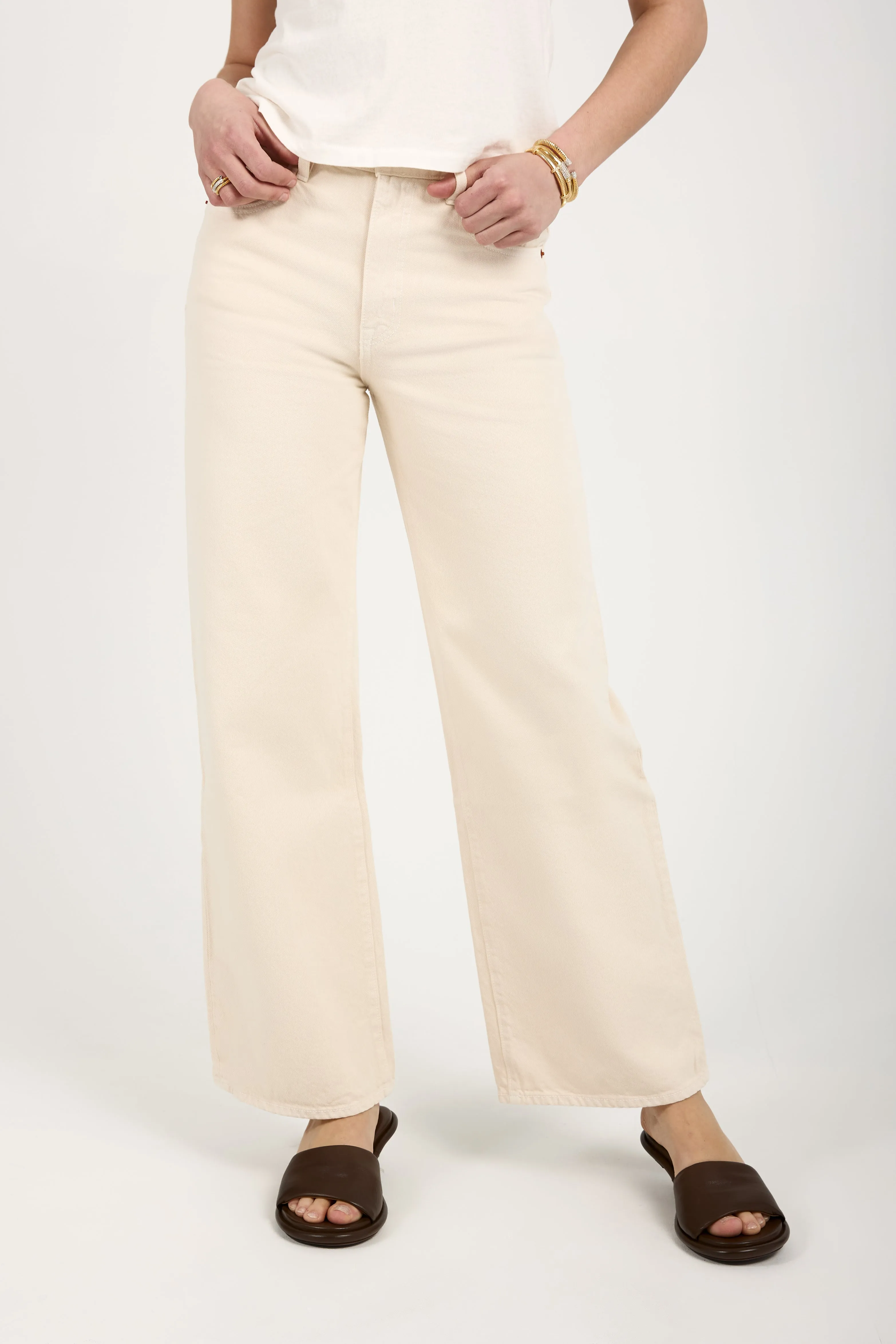 Grace High Rise Jean in Ecru