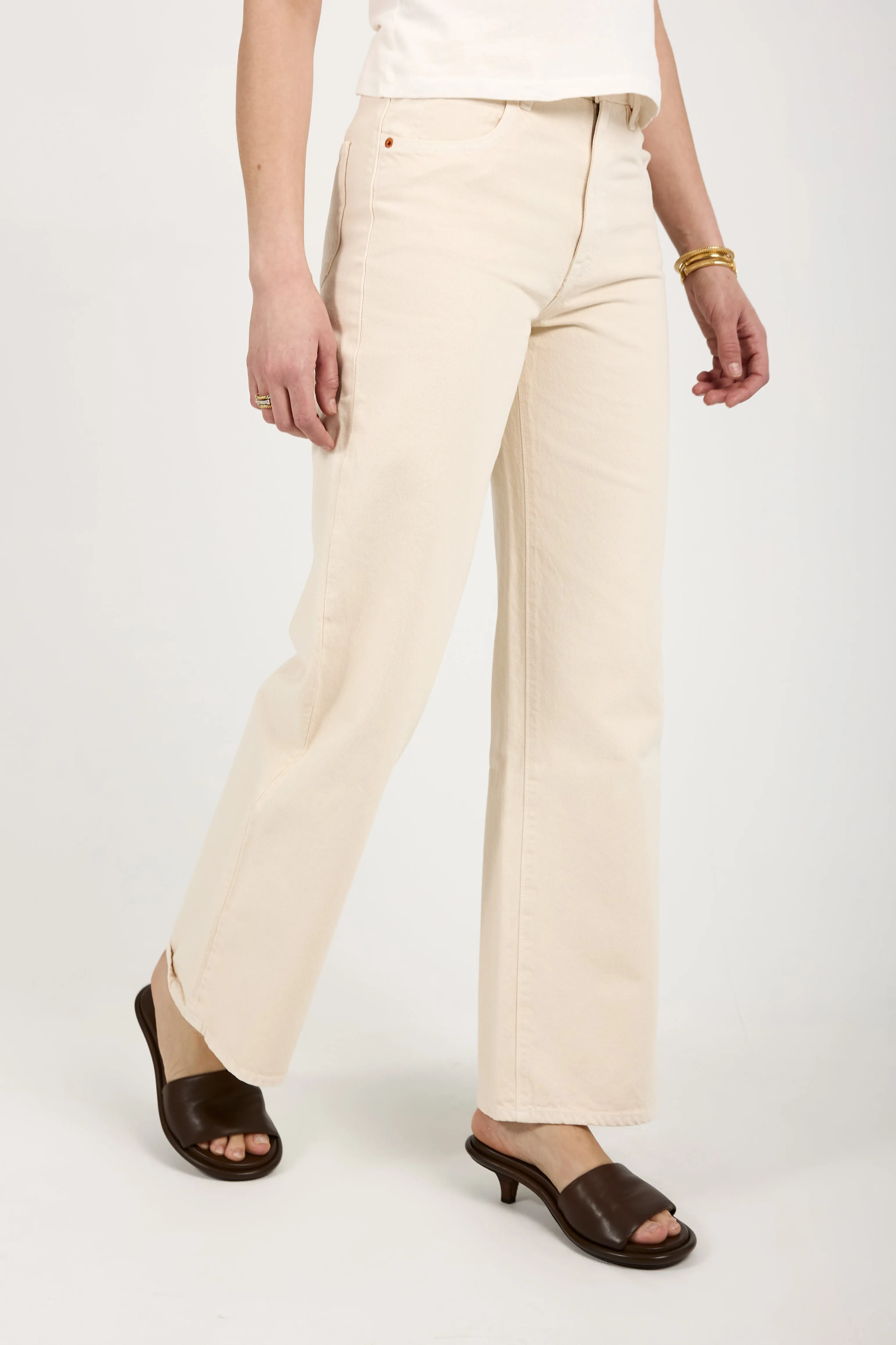 Grace High Rise Jean in Ecru