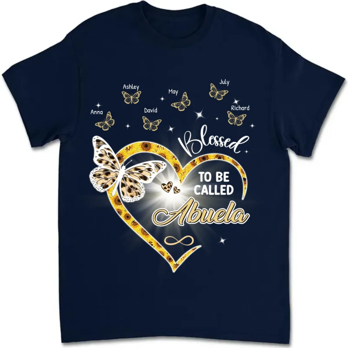 Grandma - Blessed To Be Called Grandma, Heart Butterflies Grandma - Personalized Unisex T-shirt