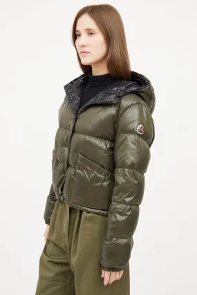 Green Bardanette Crop Puffer Jacket