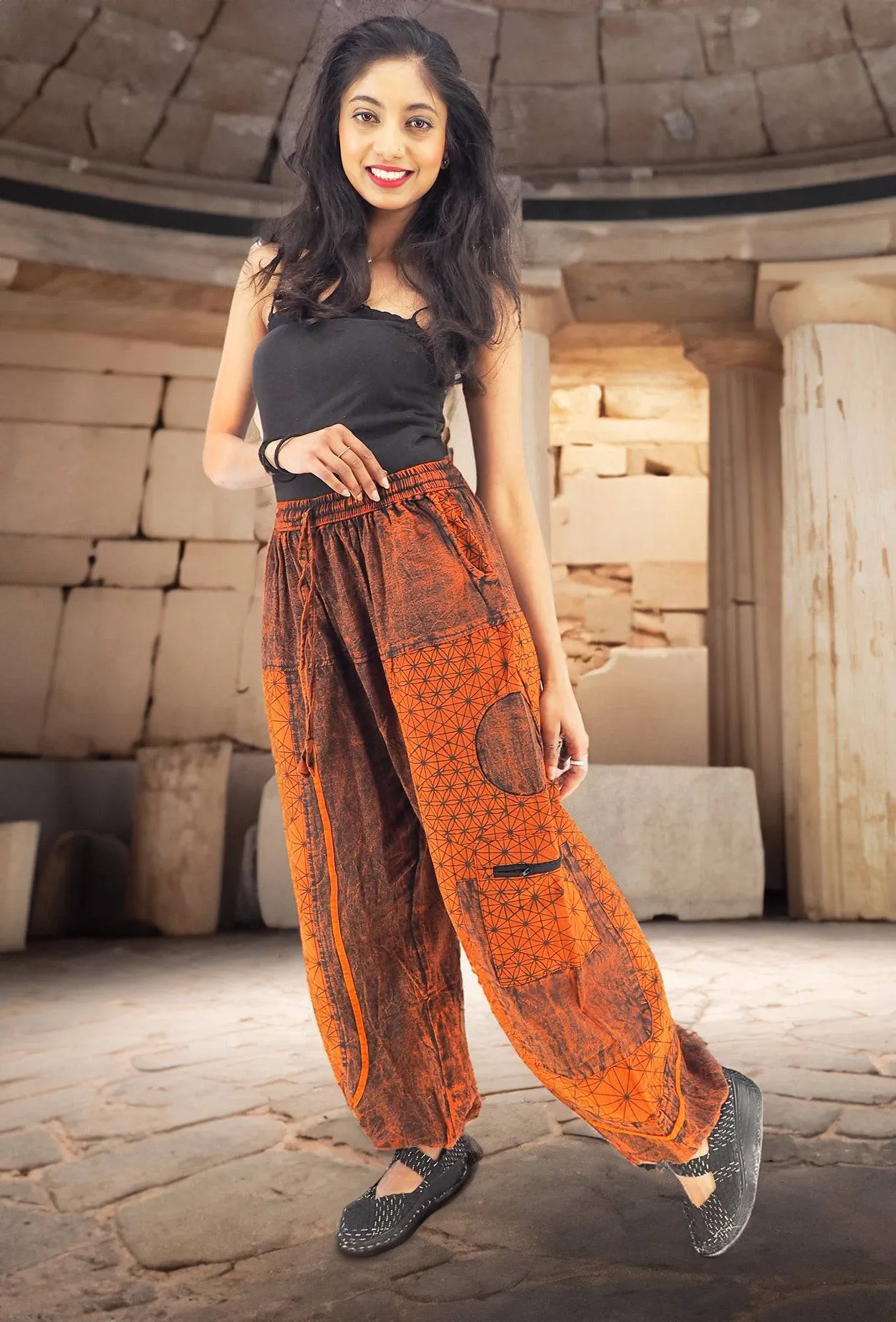 Handmade Casual Boho Cotton Hippie Yoga Pants Size S-M-L-XL