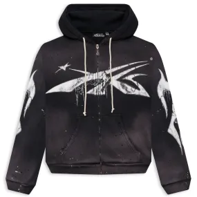 Hellstar Spiderweb Sport Logo Black Zip Up Hoodie