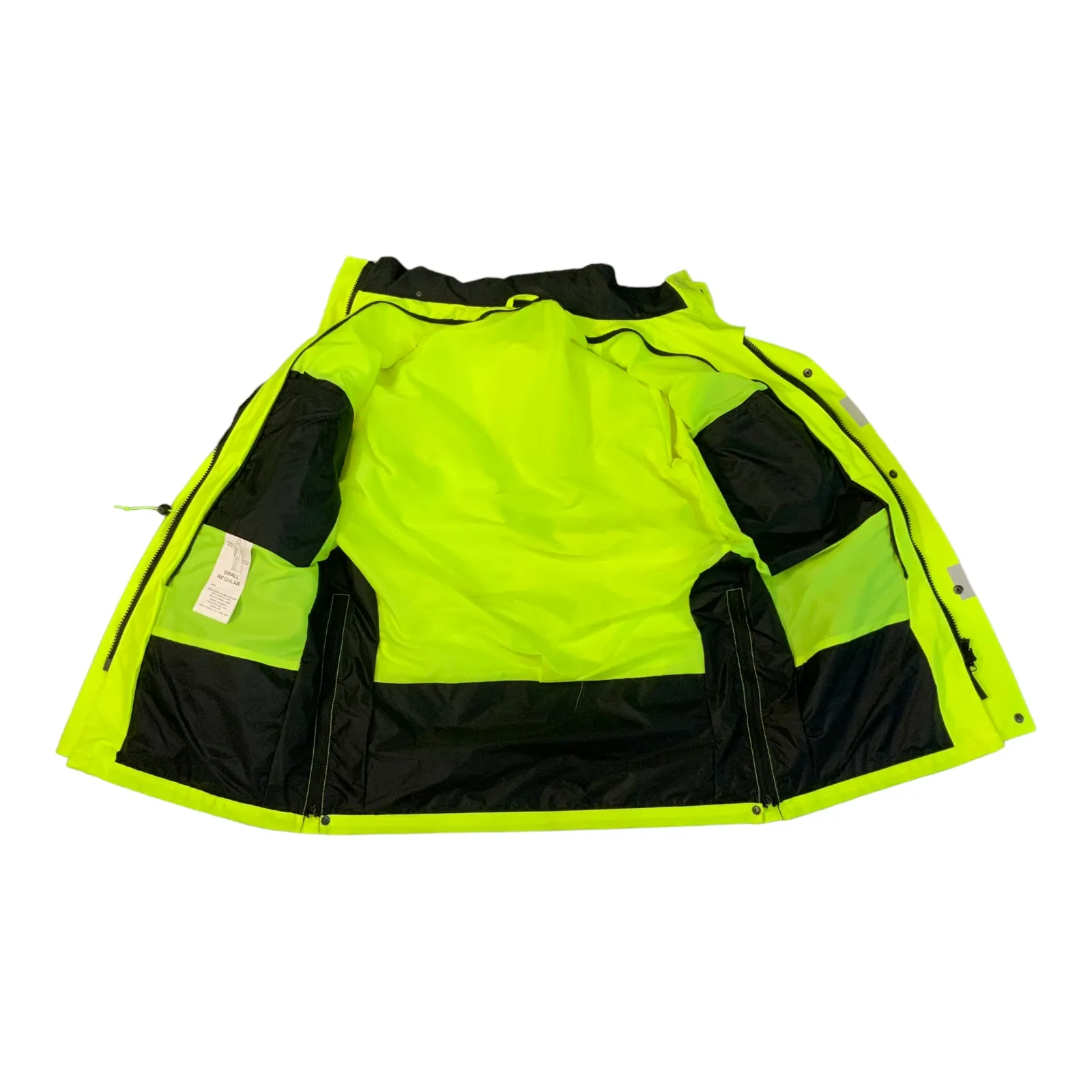 Hi-Vis 3/4 Polyester Waterproof Rain Coat Security Marshal HVPC06A