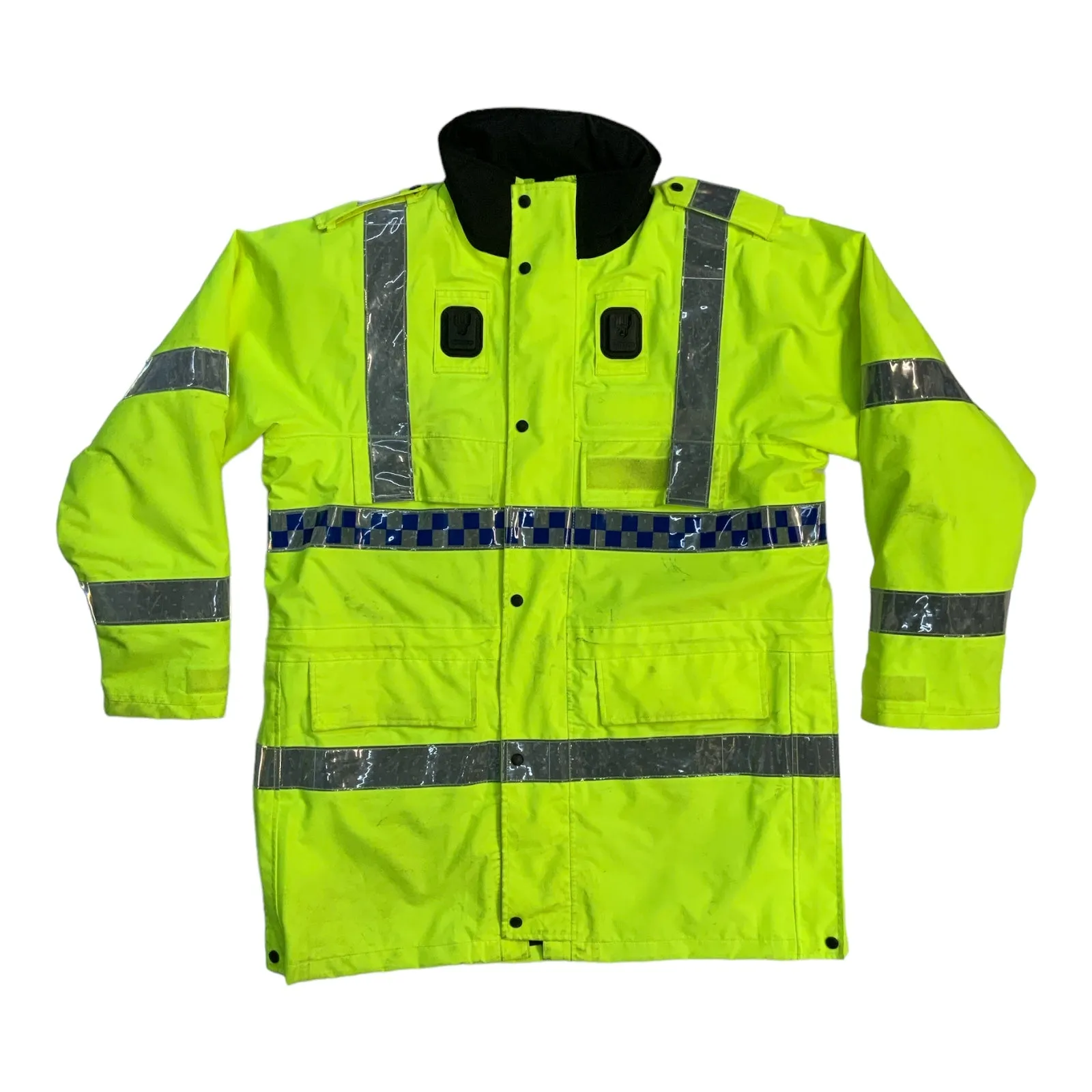 Hi Vis Jacket Waterproof Rain Coat Security Events Traffic Dog Handler HVPC19B