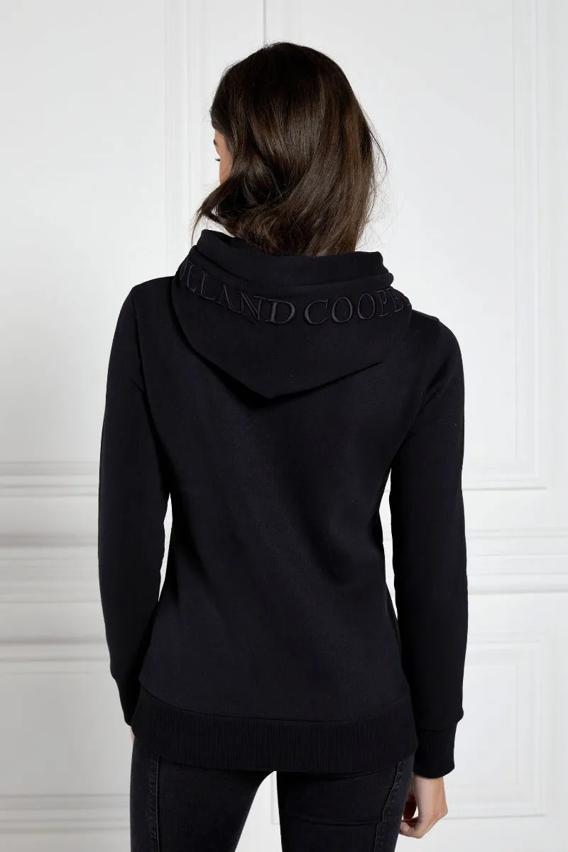 Holland Cooper Ornate Crest Hoodie in Black