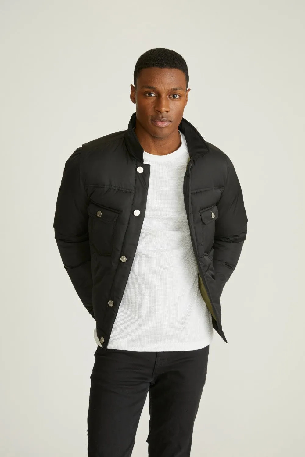 Hudson Jeans Nylon Jean Jacket Puffer Coat