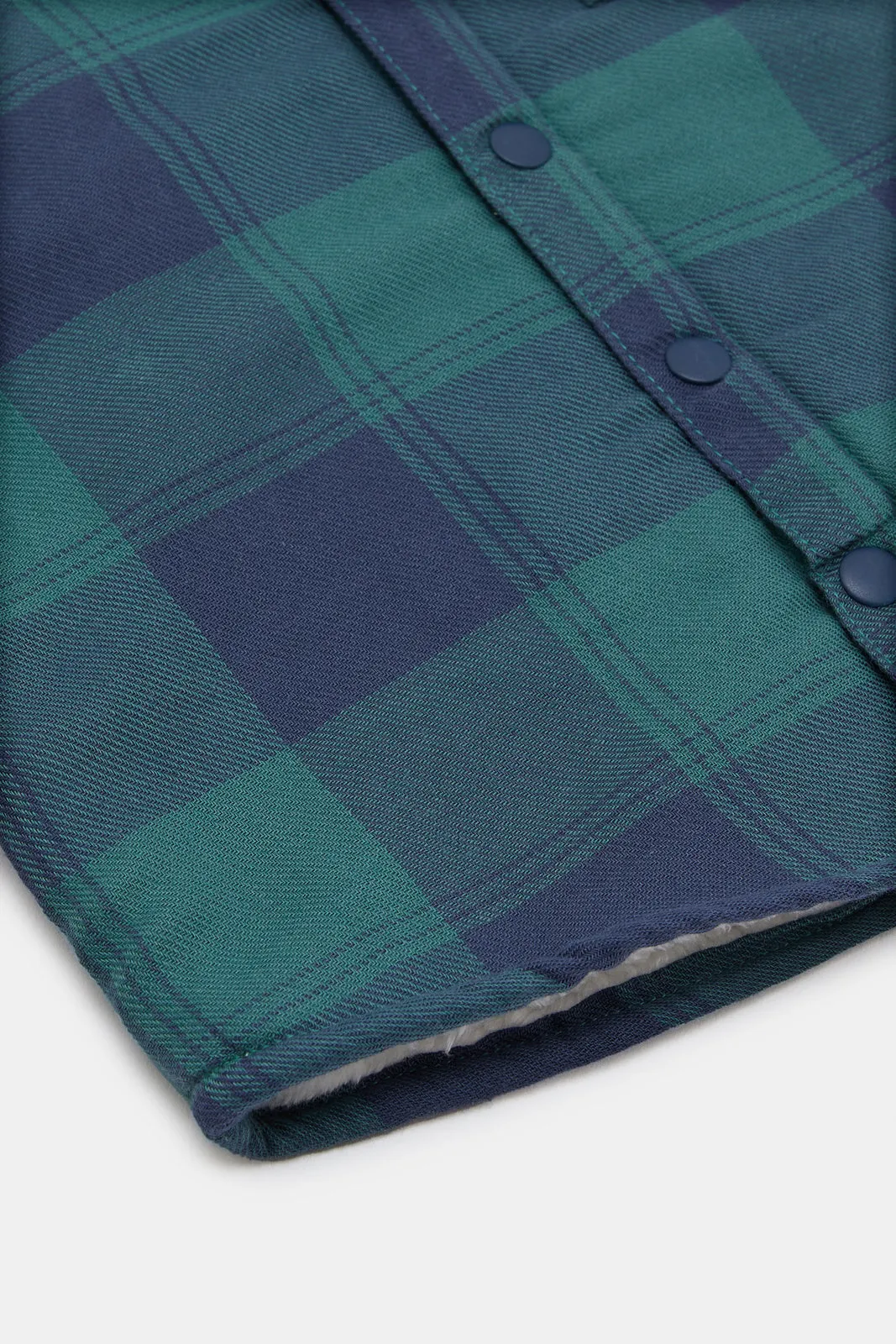 Infant Boys Blue And Navy Checkered Shacket