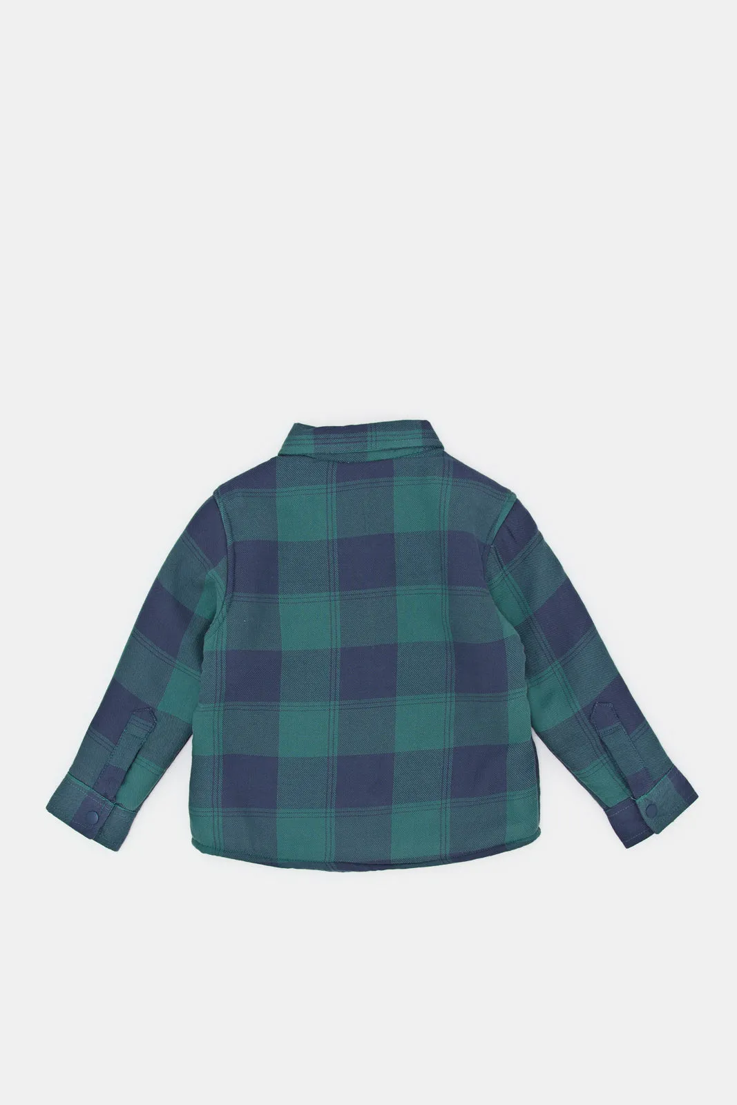 Infant Boys Blue And Navy Checkered Shacket