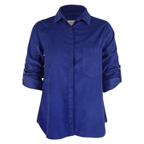 IS Heather ls classic button shirt royal