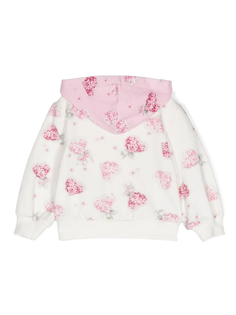 Ivory Heart Flowers Hoodie