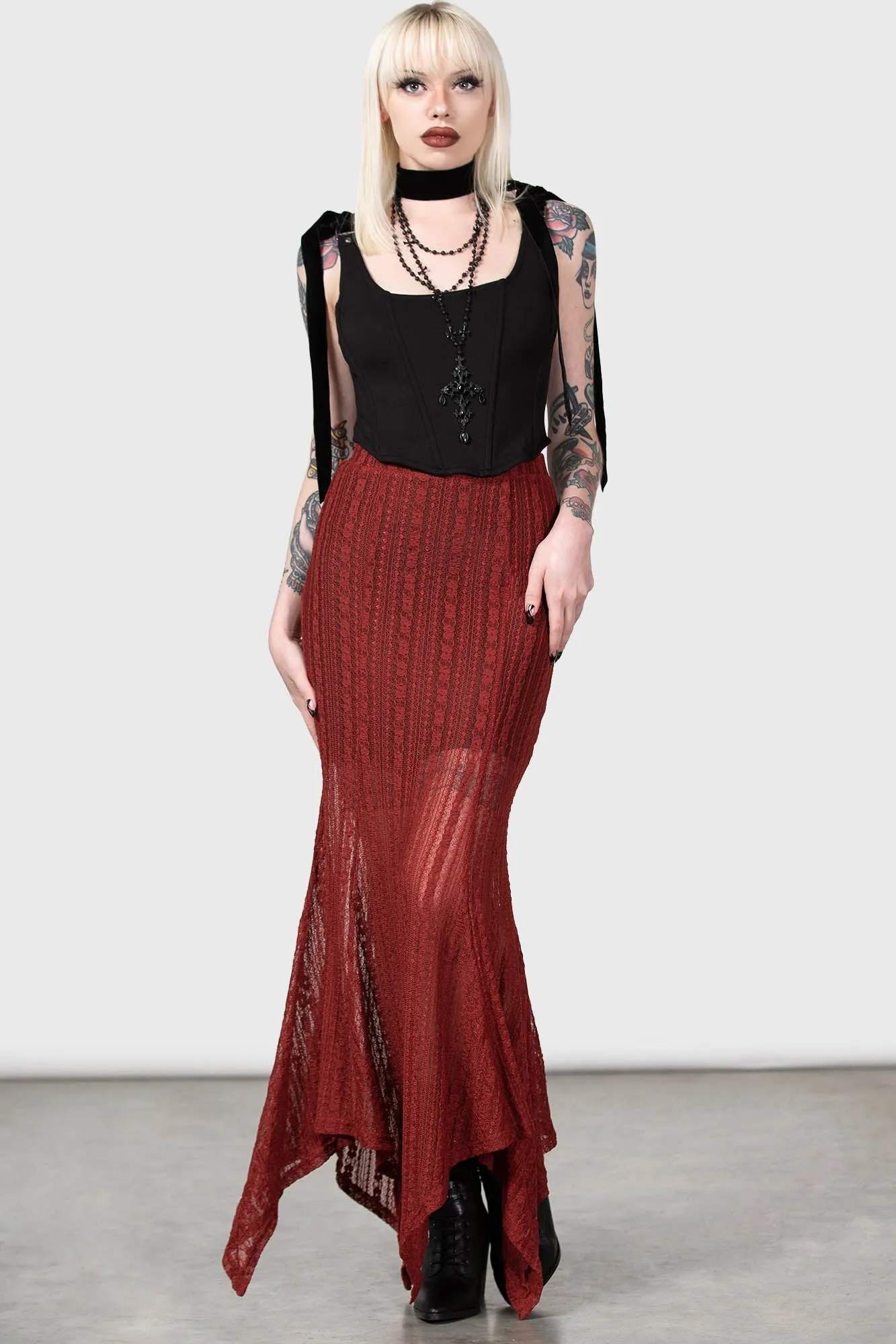 Juliet's Betrayal Maxi Skirt [RED] - Resurrect