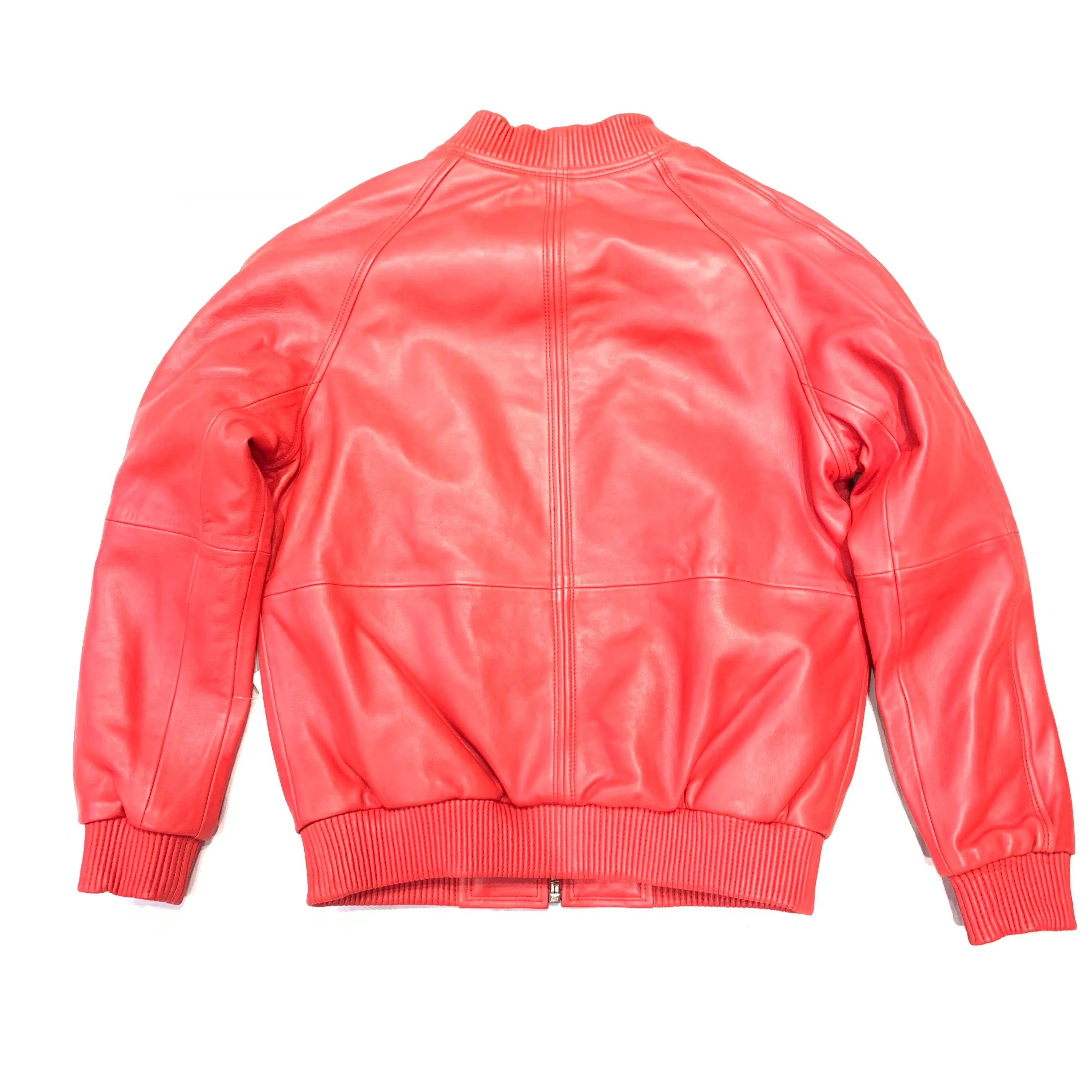 Kashani Red Naked Lambskin Bomber Jacket