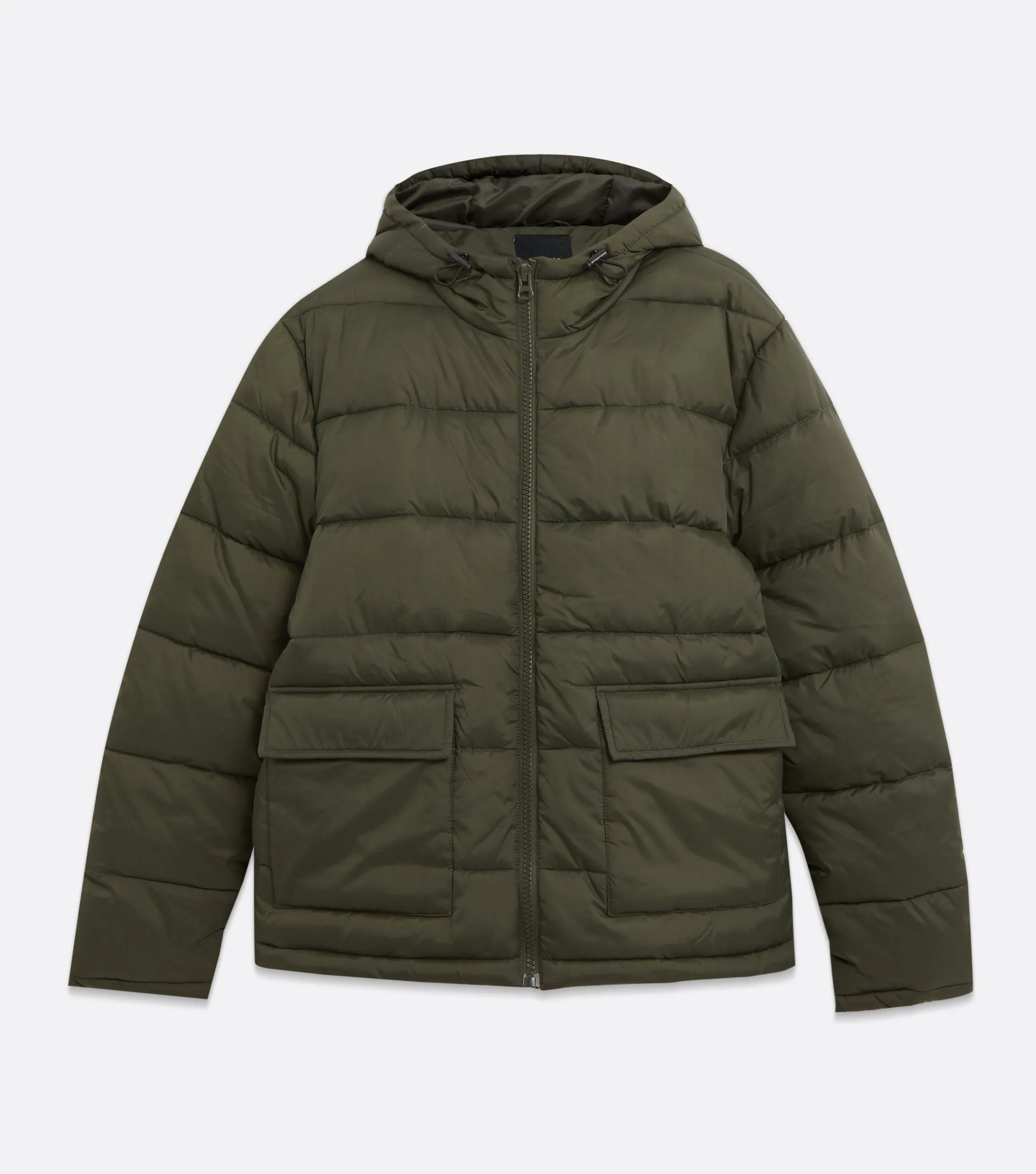 Khaki Hooded Puffer Jacket