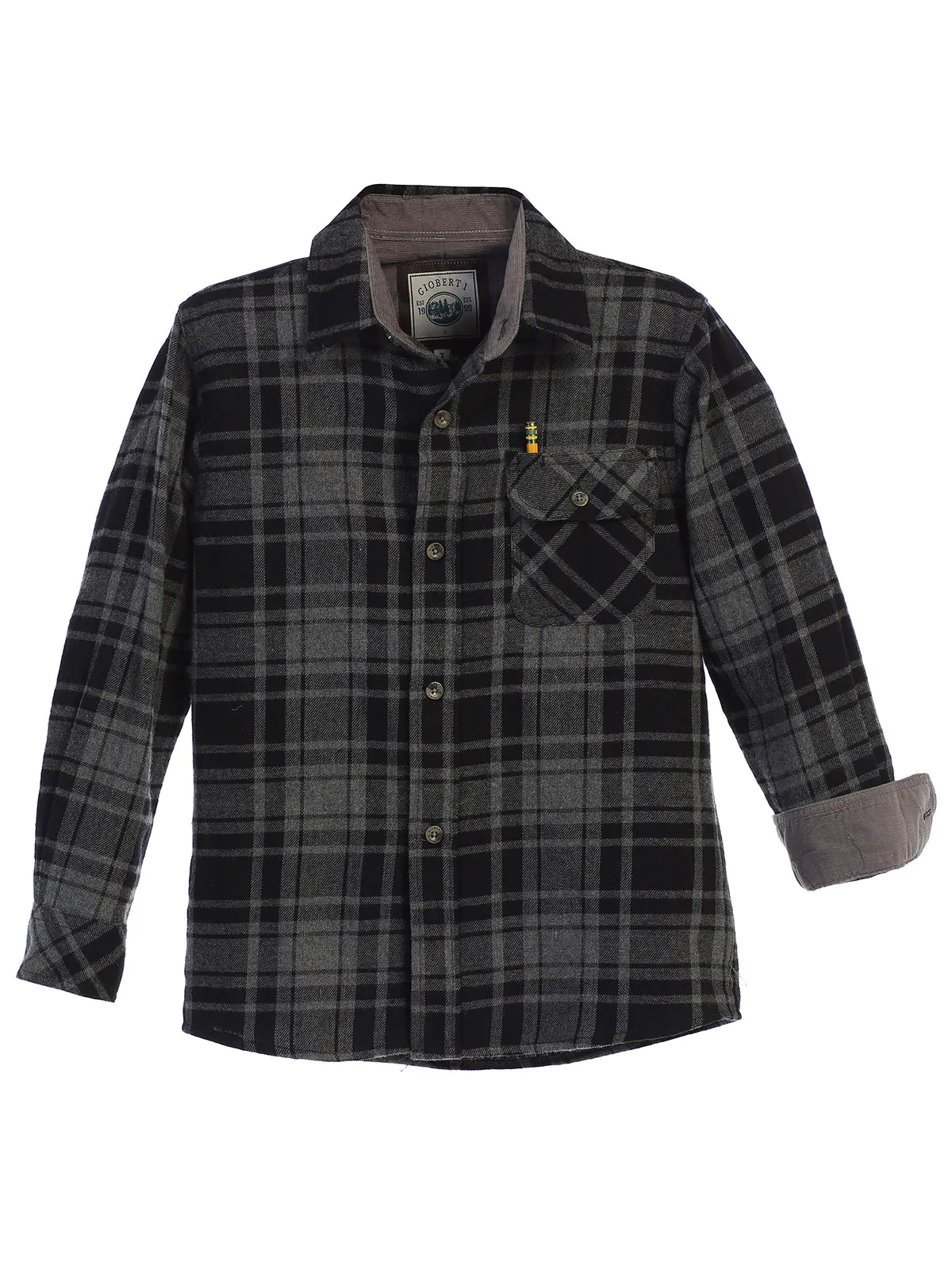 Kid's (4-7) Flannel w/ Corduroy Contrast