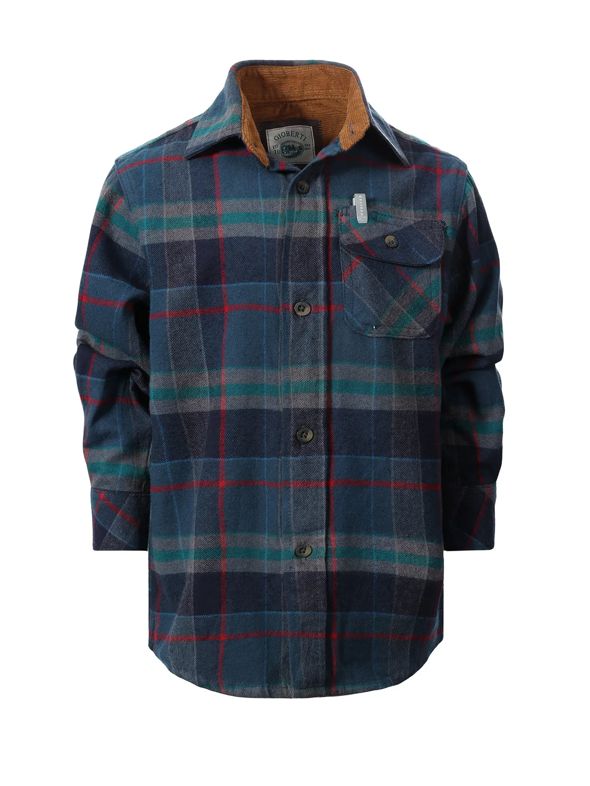 Kid's (4-7) Flannel w/ Corduroy Contrast