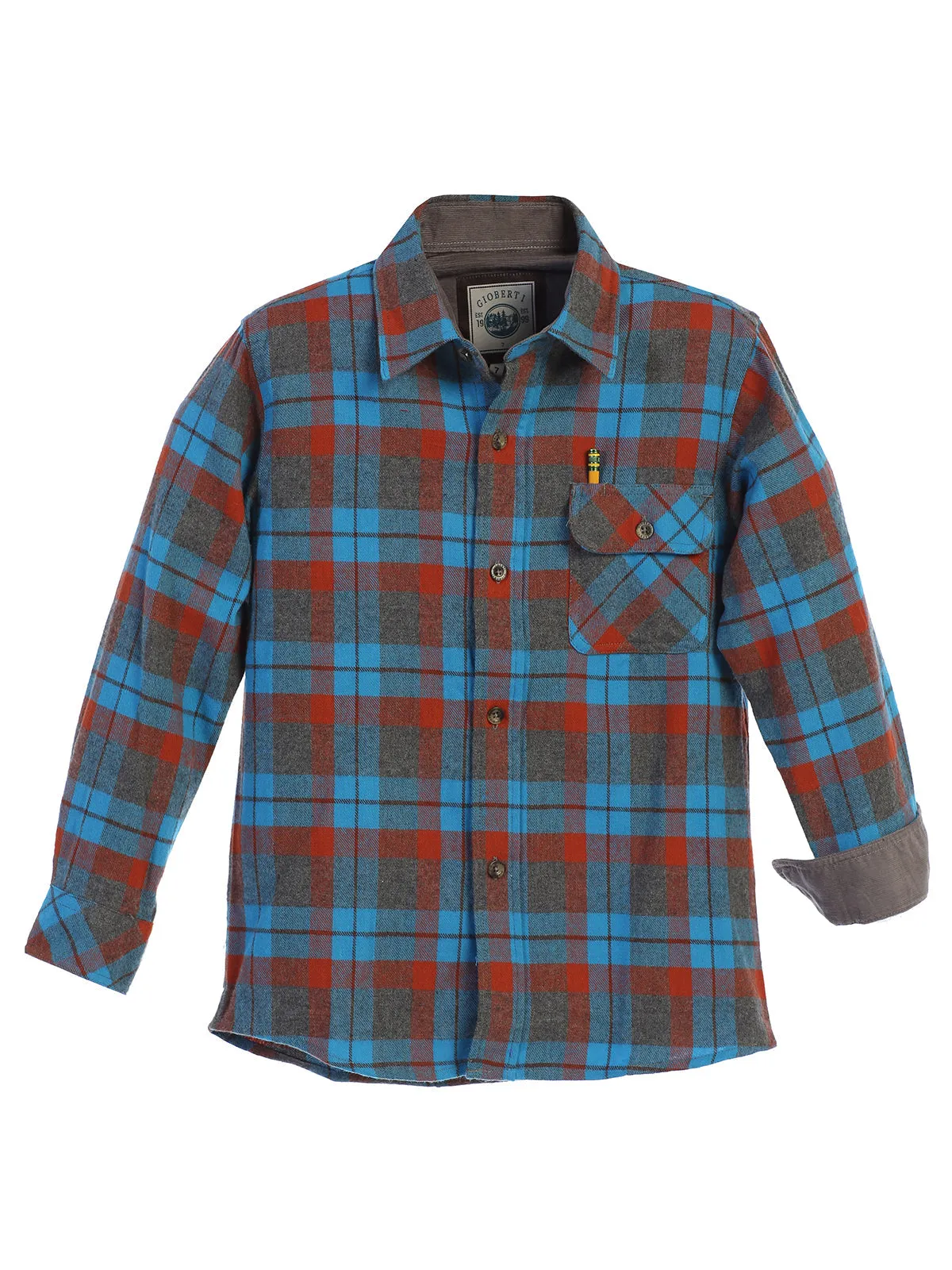 Kid's (4-7) Flannel w/ Corduroy Contrast