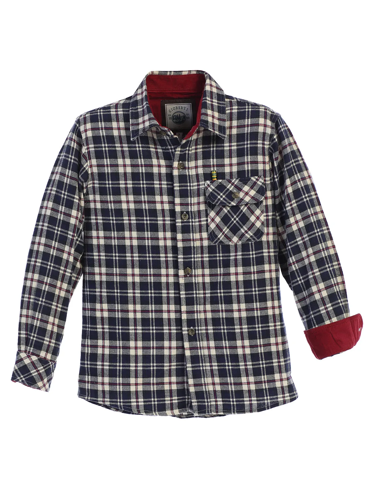 Kid's (4-7) Flannel w/ Corduroy Contrast