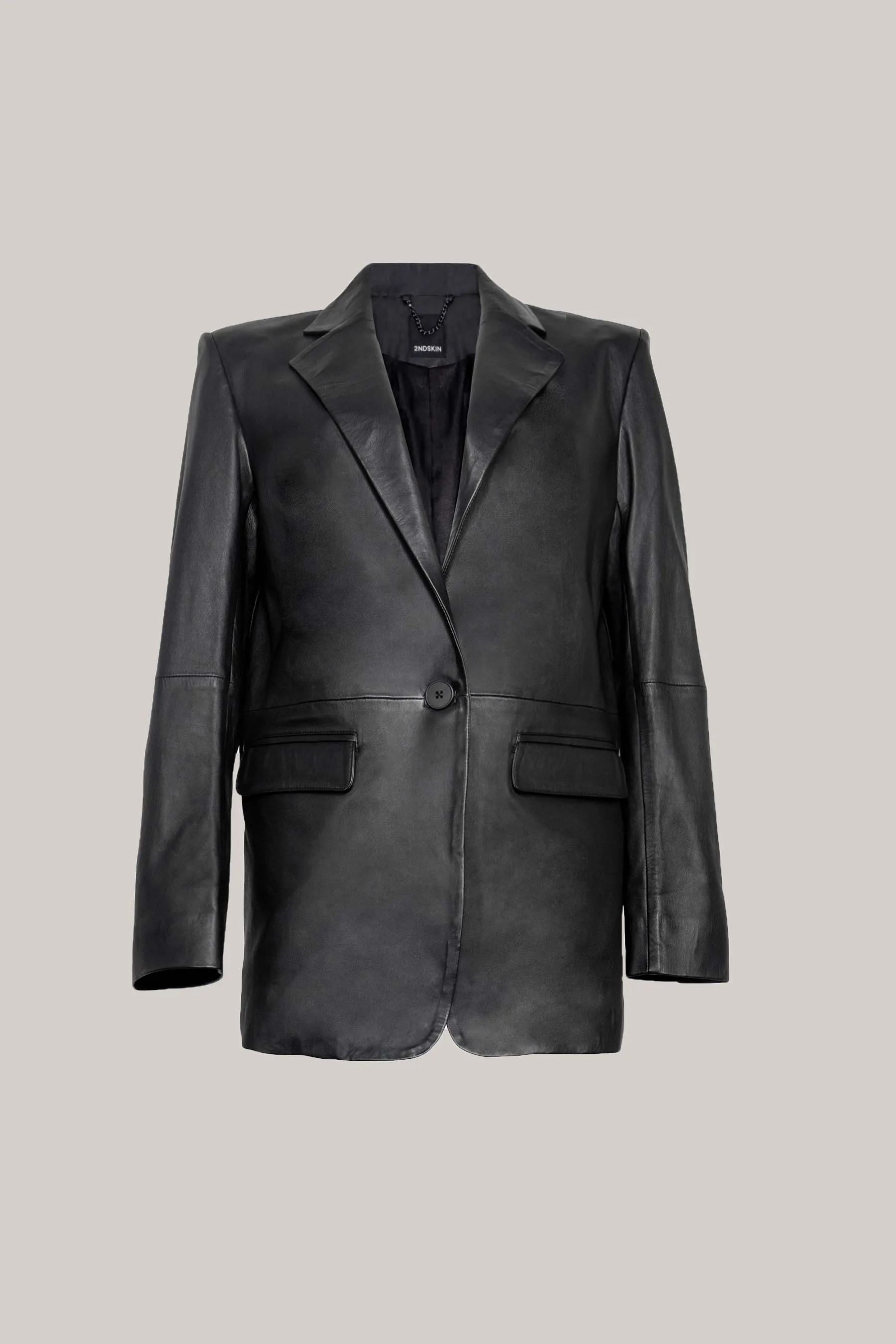 KINGSTON LEATHER BLAZER - BLACK