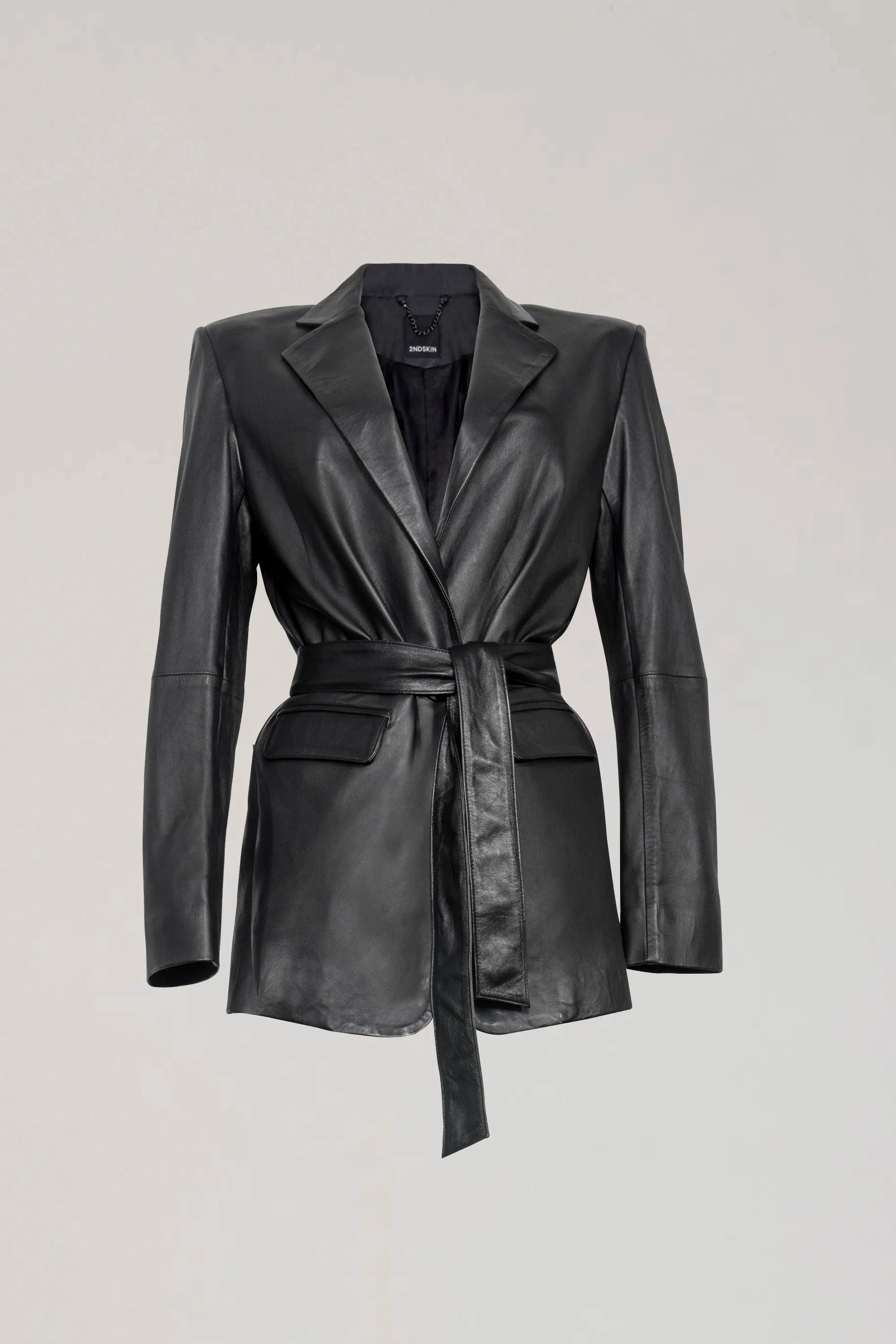 KINGSTON LEATHER BLAZER - BLACK