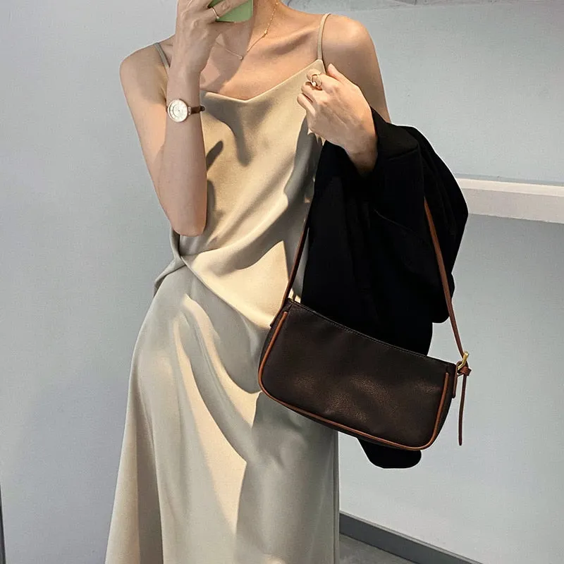 [Korean Style] Ambree Solid Color Slip Dress