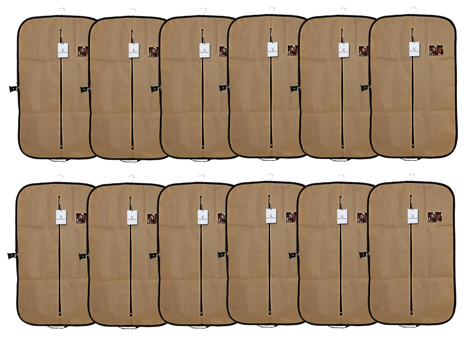 Kuber Industries Foldable 12 Piece Non Woven Coat Cover, Brown