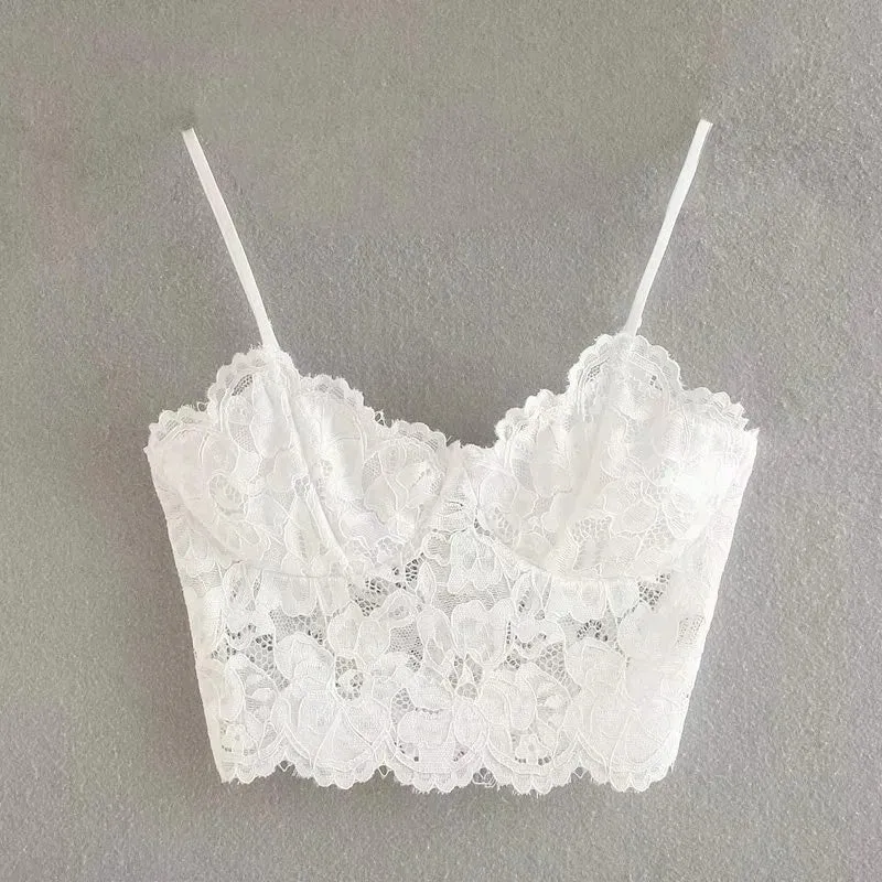 Lace underwear top with camisole