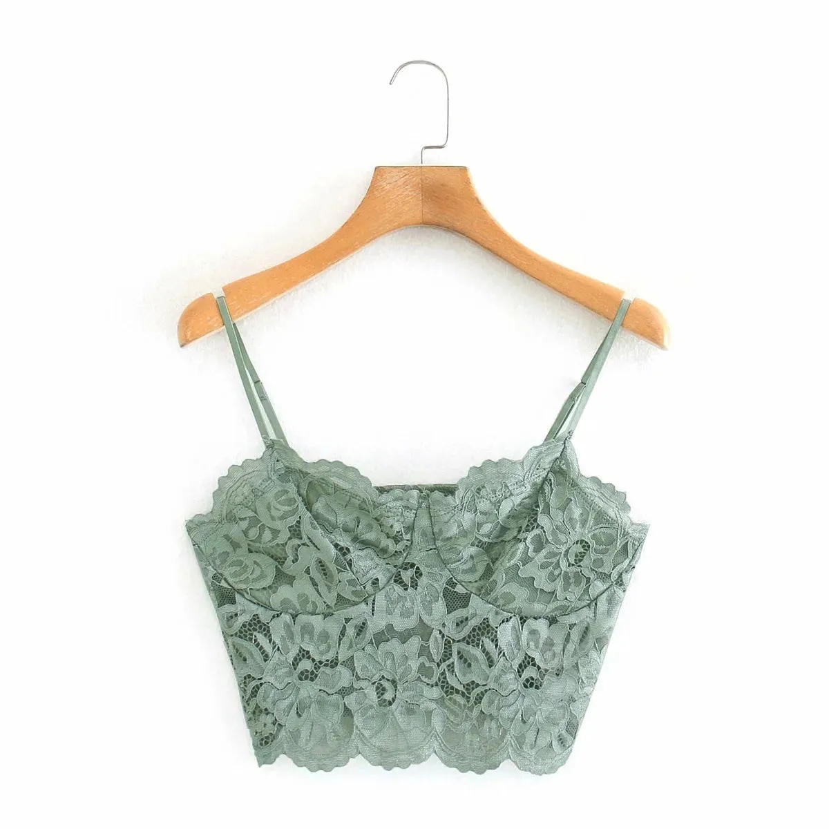 Lace underwear top with camisole