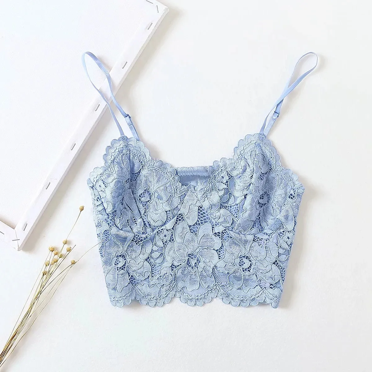 Lace underwear top with camisole