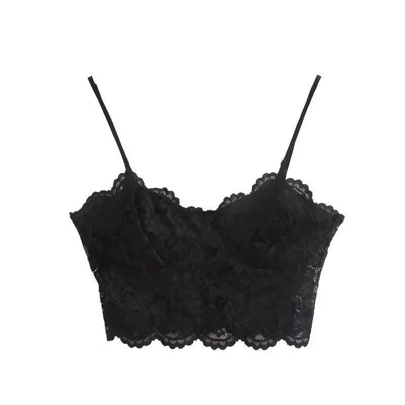 Lace underwear top with camisole