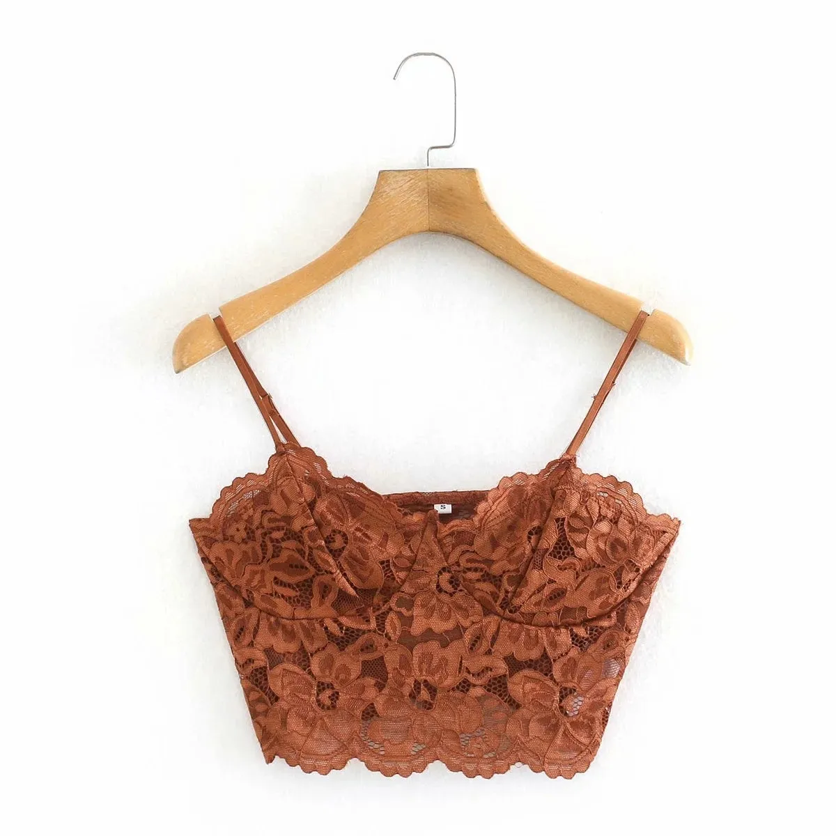 Lace underwear top with camisole