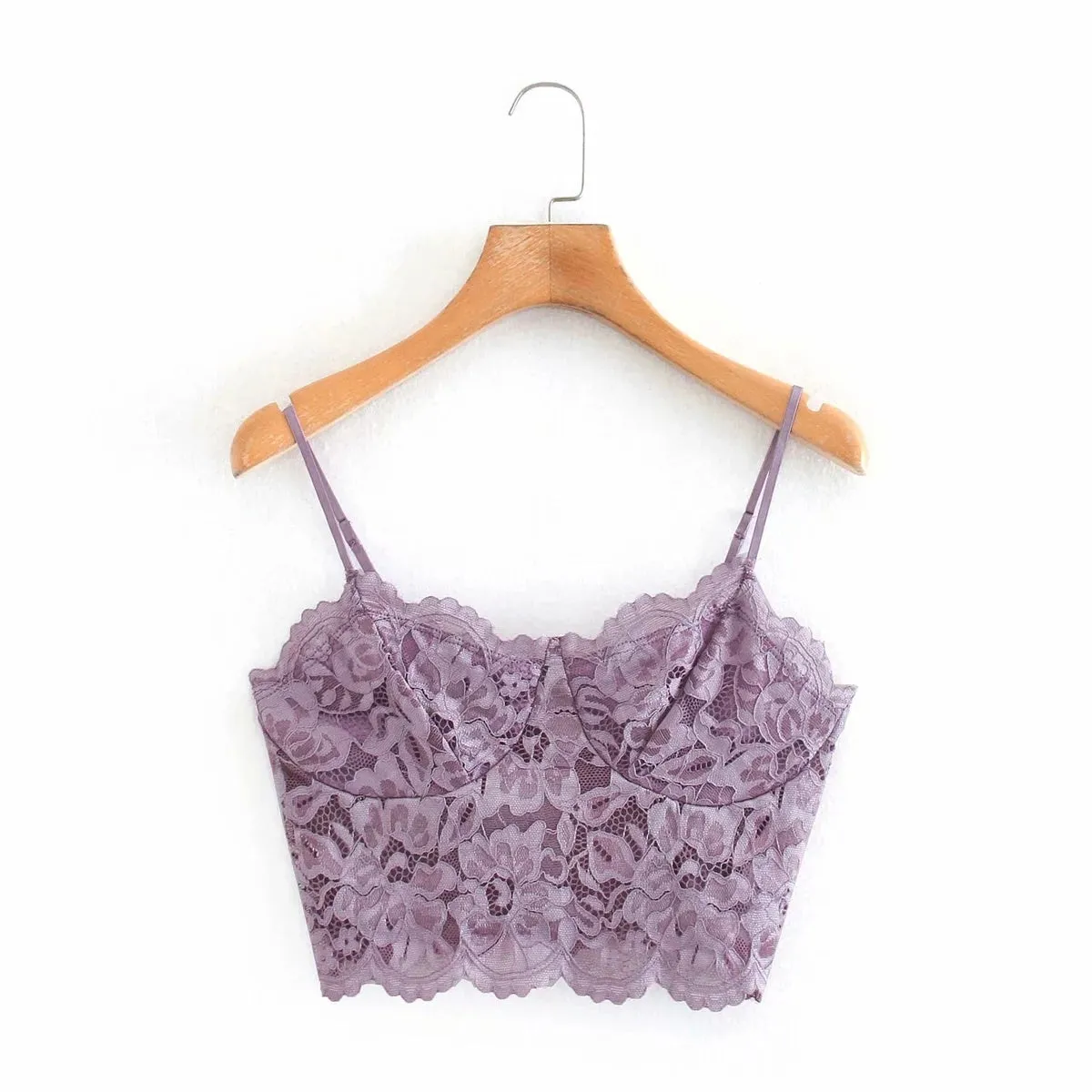 Lace underwear top with camisole