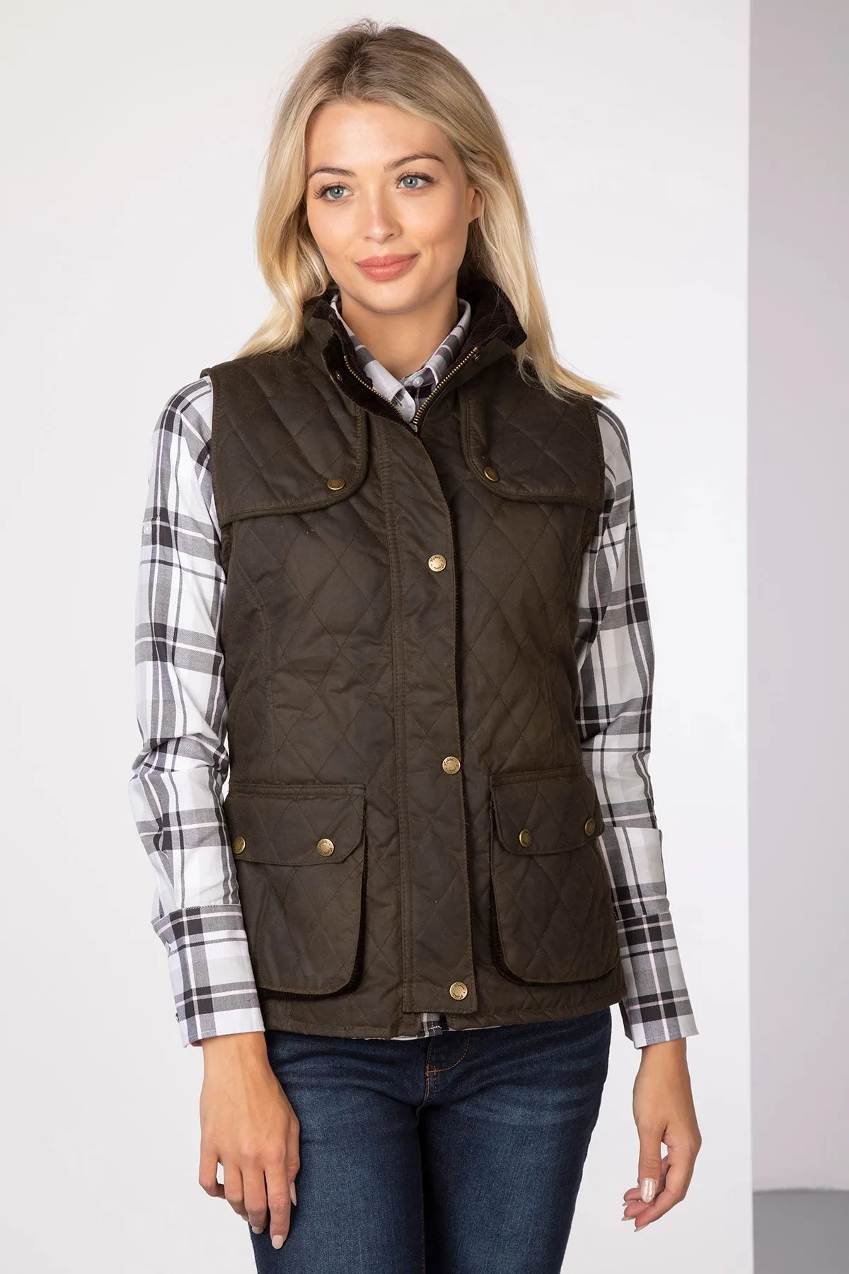 Ladies Diamond Quilted Wax Waistcoat II