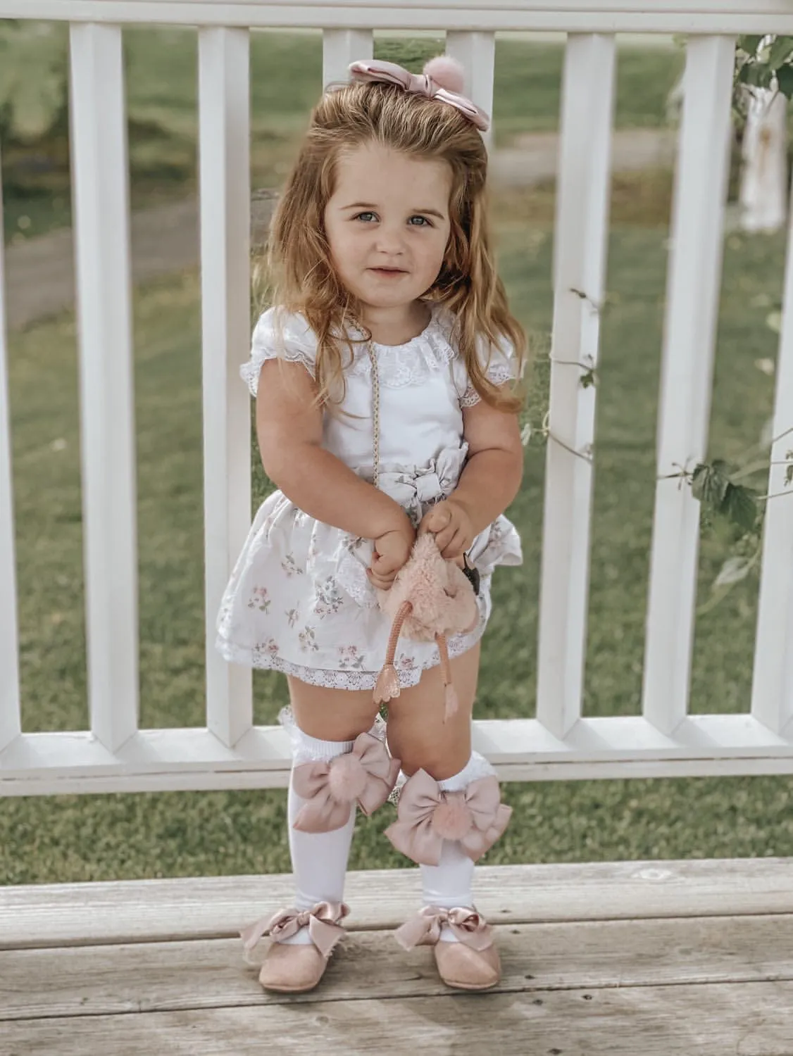 Lana Ruffle Socks with Poms and Bows