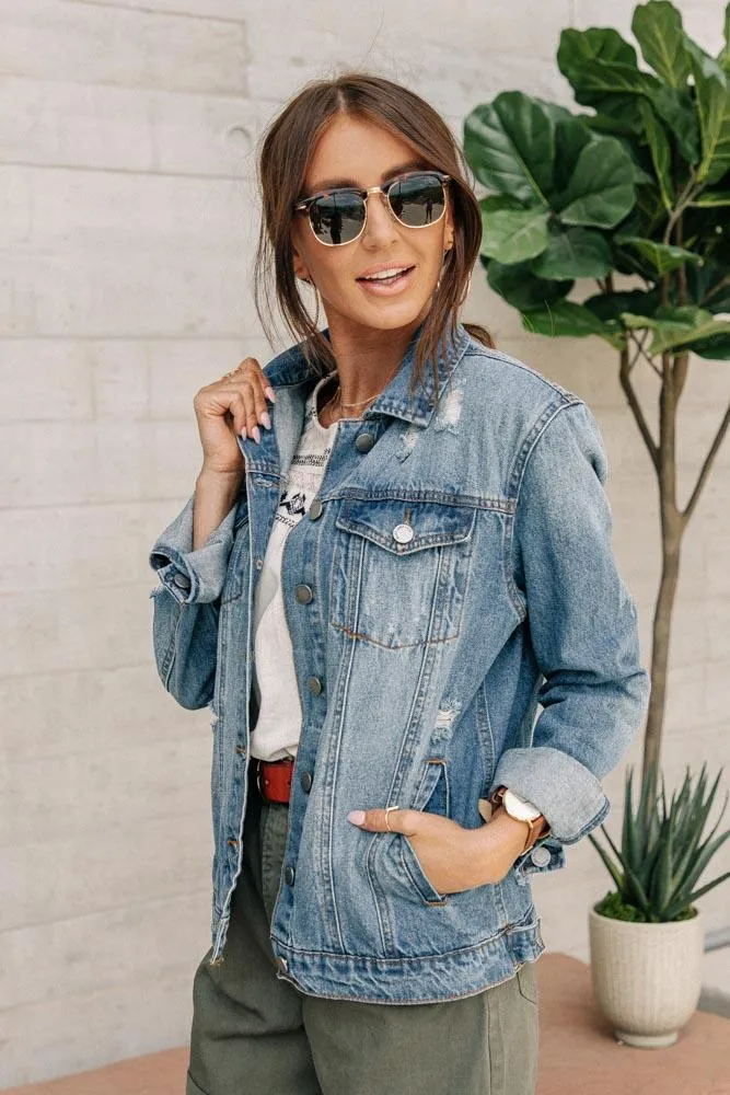 Laura Distressed Denim Jacket