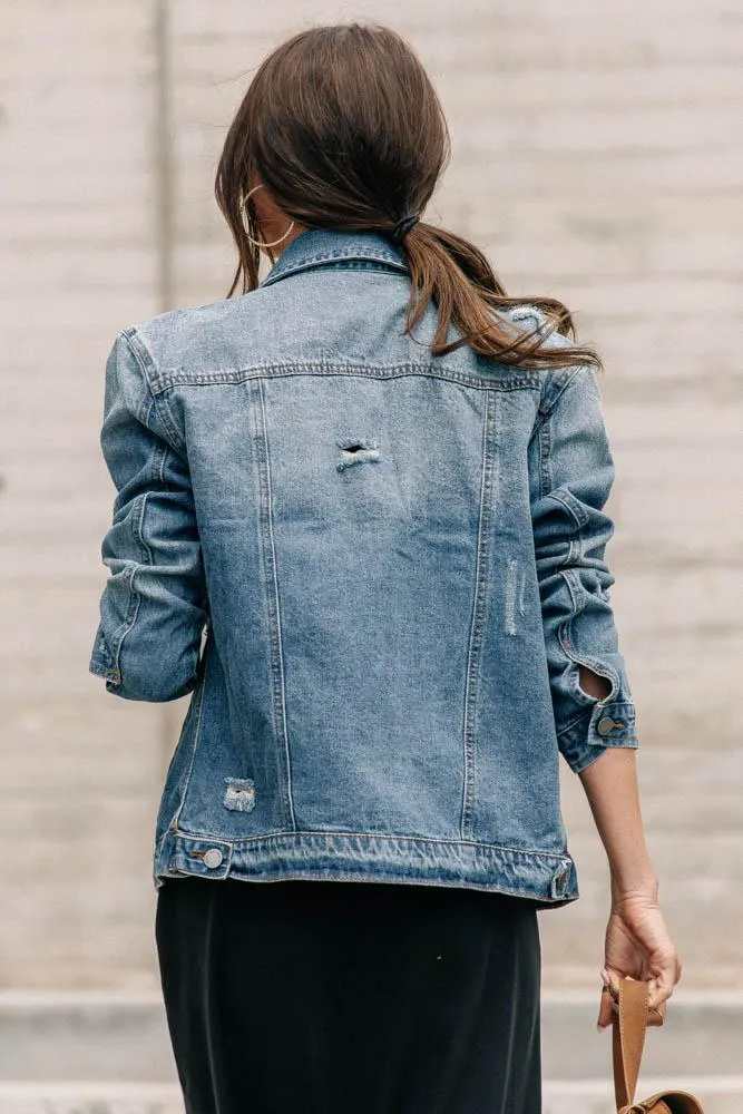 Laura Distressed Denim Jacket