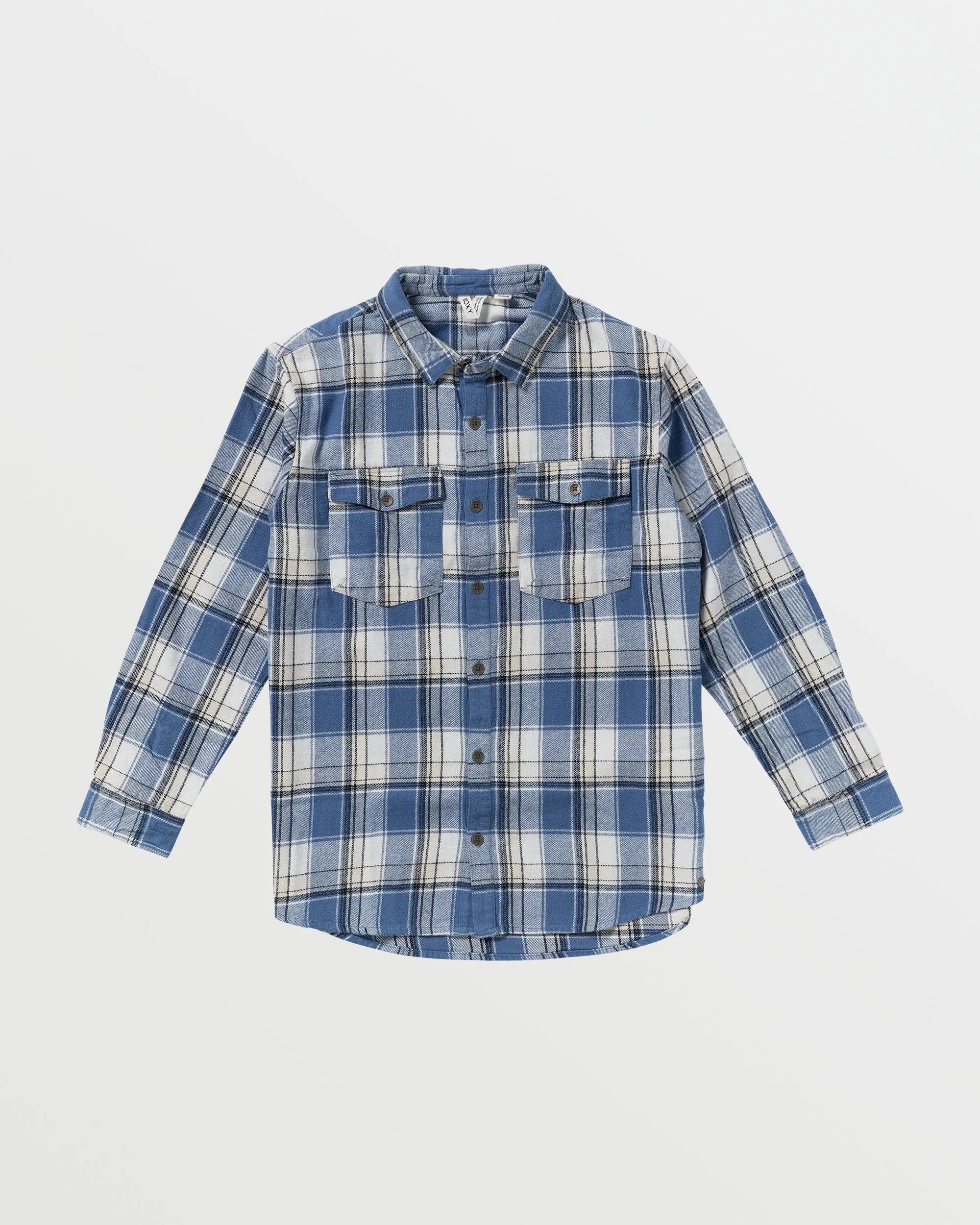 Let It Go Long Sleeve Flannel Shirt - Bijou Blue Forrest Plaid