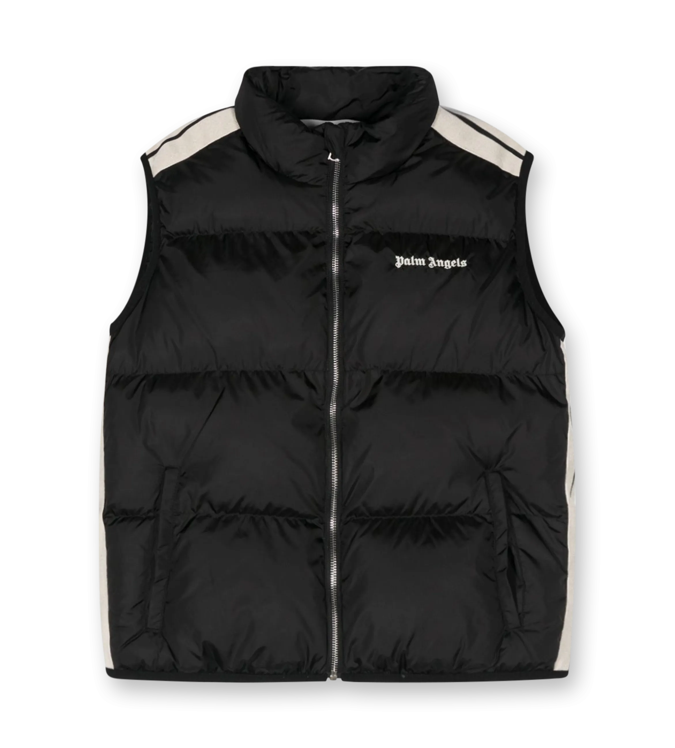 Logo-Embroidered Puffer Vest Black