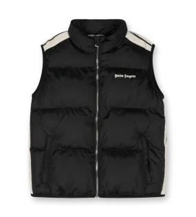 Logo-Embroidered Puffer Vest Black