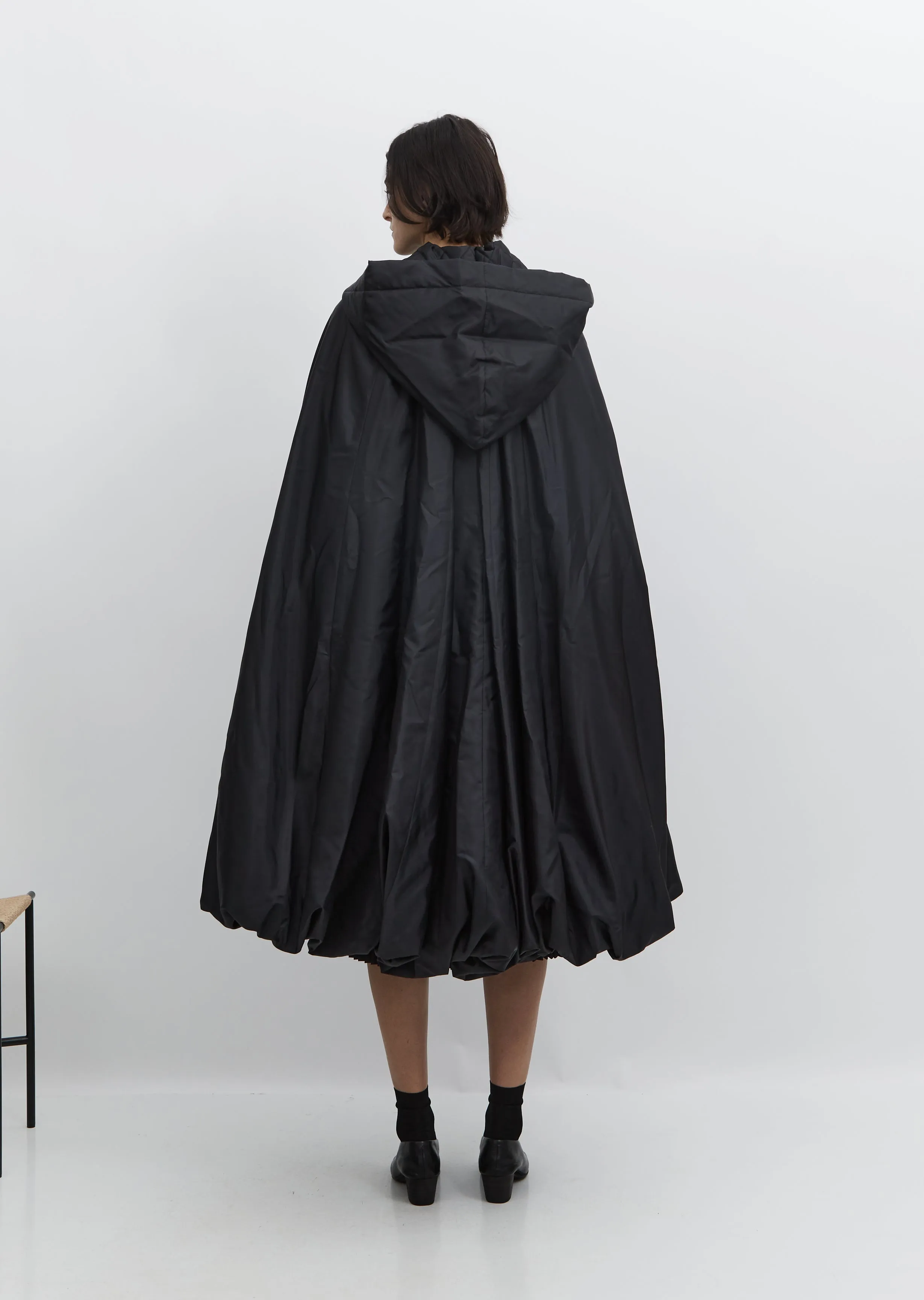 Long Taffeta Cape Coat