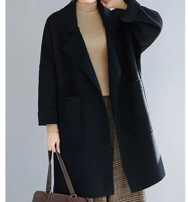 Loose Women Coat Winter Wool Coat Plus Size Coat