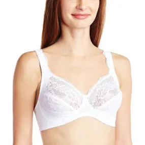 Lovable Women Cotton Encircle Lace Bra White