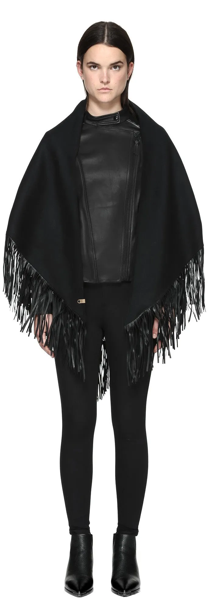 Mackage - Fida Scarf & Leather Fringe