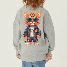 Made in Korea Fabric (for men and women) Hip Tiger Cotton 100% Kids Sweatshirt